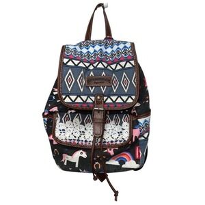 Vintage Unionbay Unicorn Rainbow Aztec Print Mini Backpack Women's